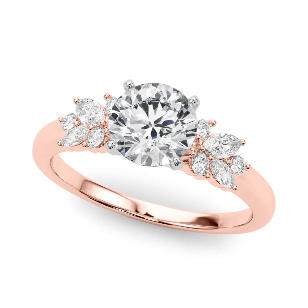 Ladies Sidestone Round Engagement Ring 85335