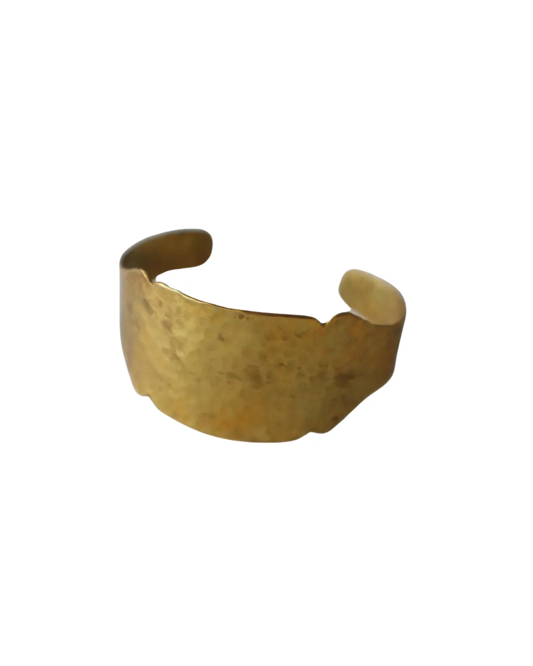 Large Hammered Brass Moroccan Cuff