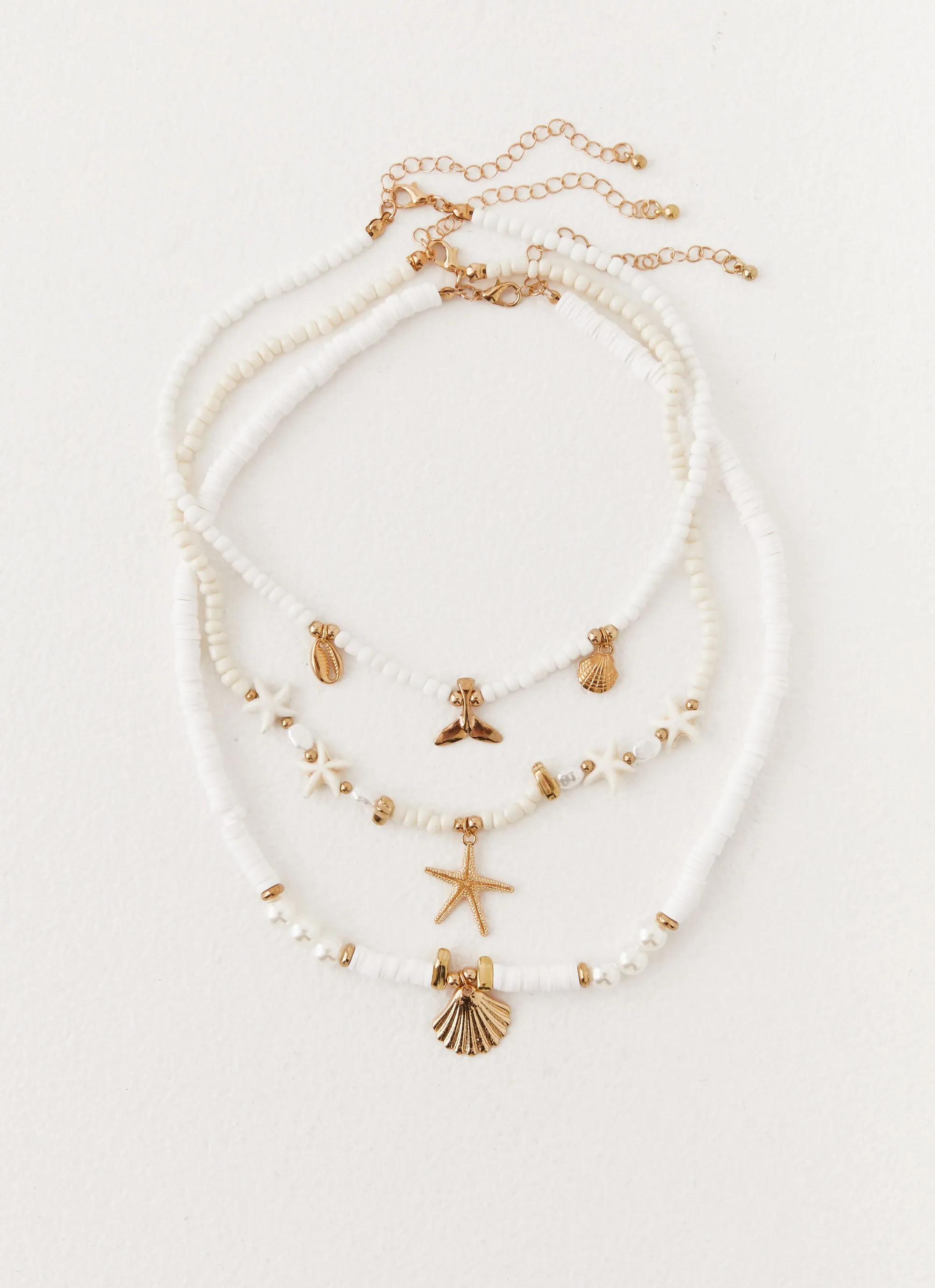 Luca Beaded Necklace - White