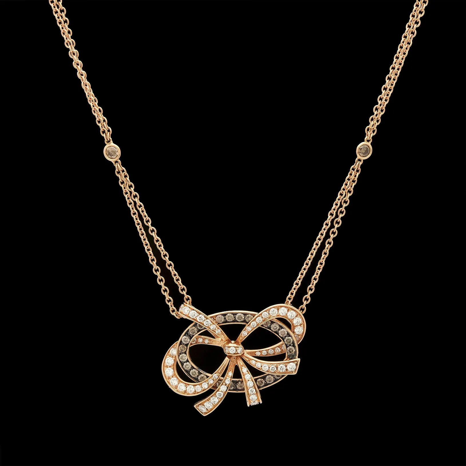 Luca Carati Rose Gold Bow Necklace