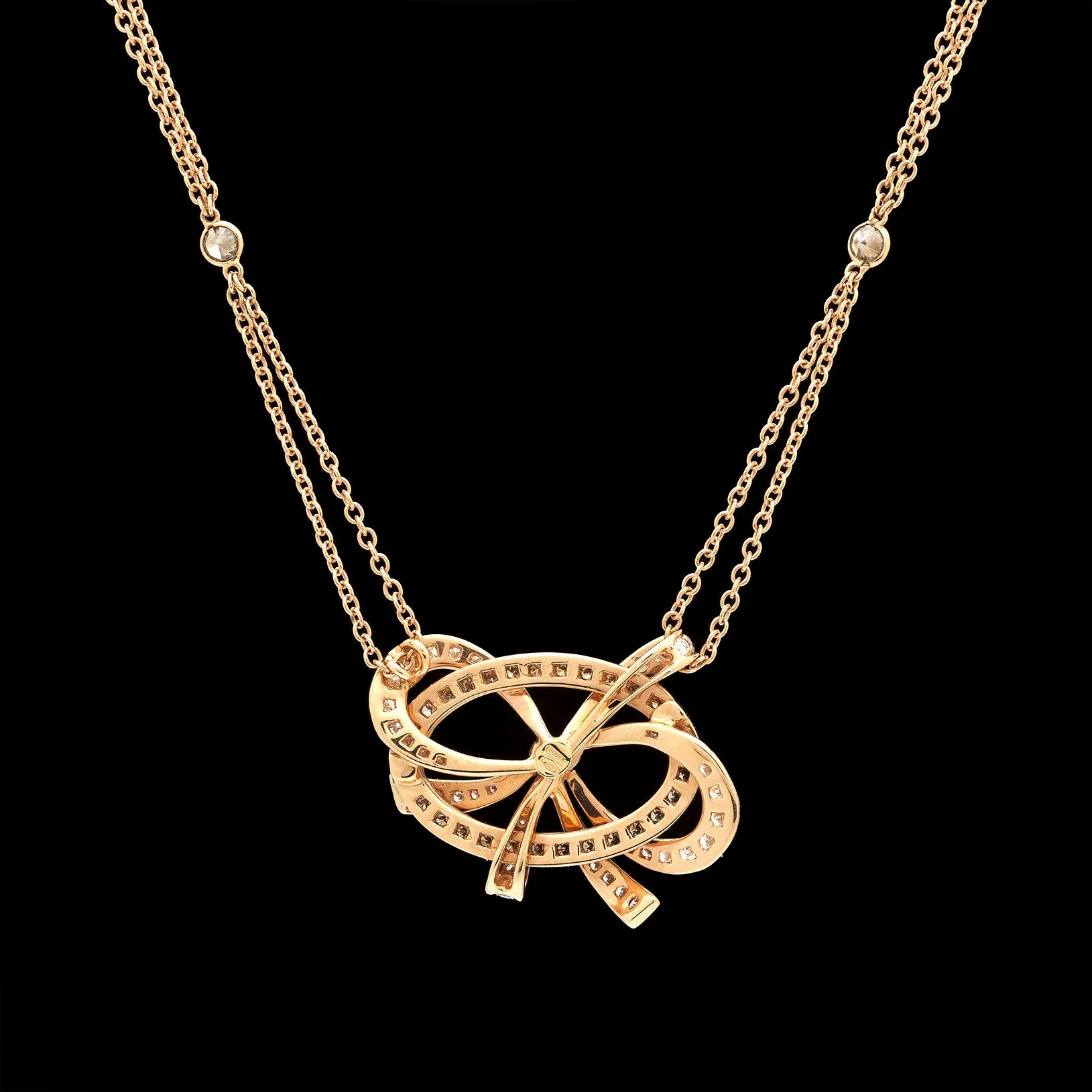 Luca Carati Rose Gold Bow Necklace