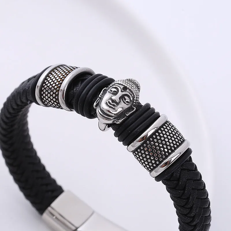 Men Metal Skull Handmade String Bracelets