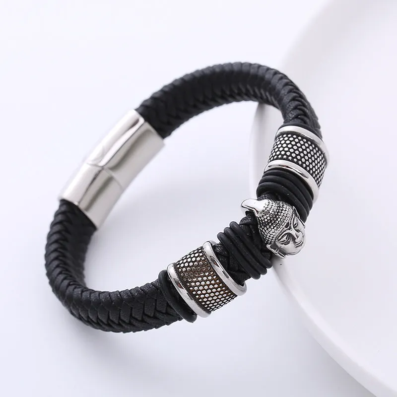 Men Metal Skull Handmade String Bracelets