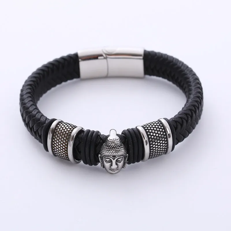 Men Metal Skull Handmade String Bracelets