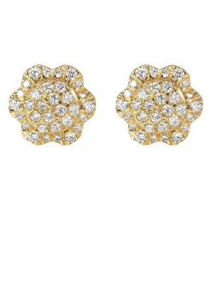 Mens Stud Diamond Earrings | 0.54 Carats 14K Yellow Gold