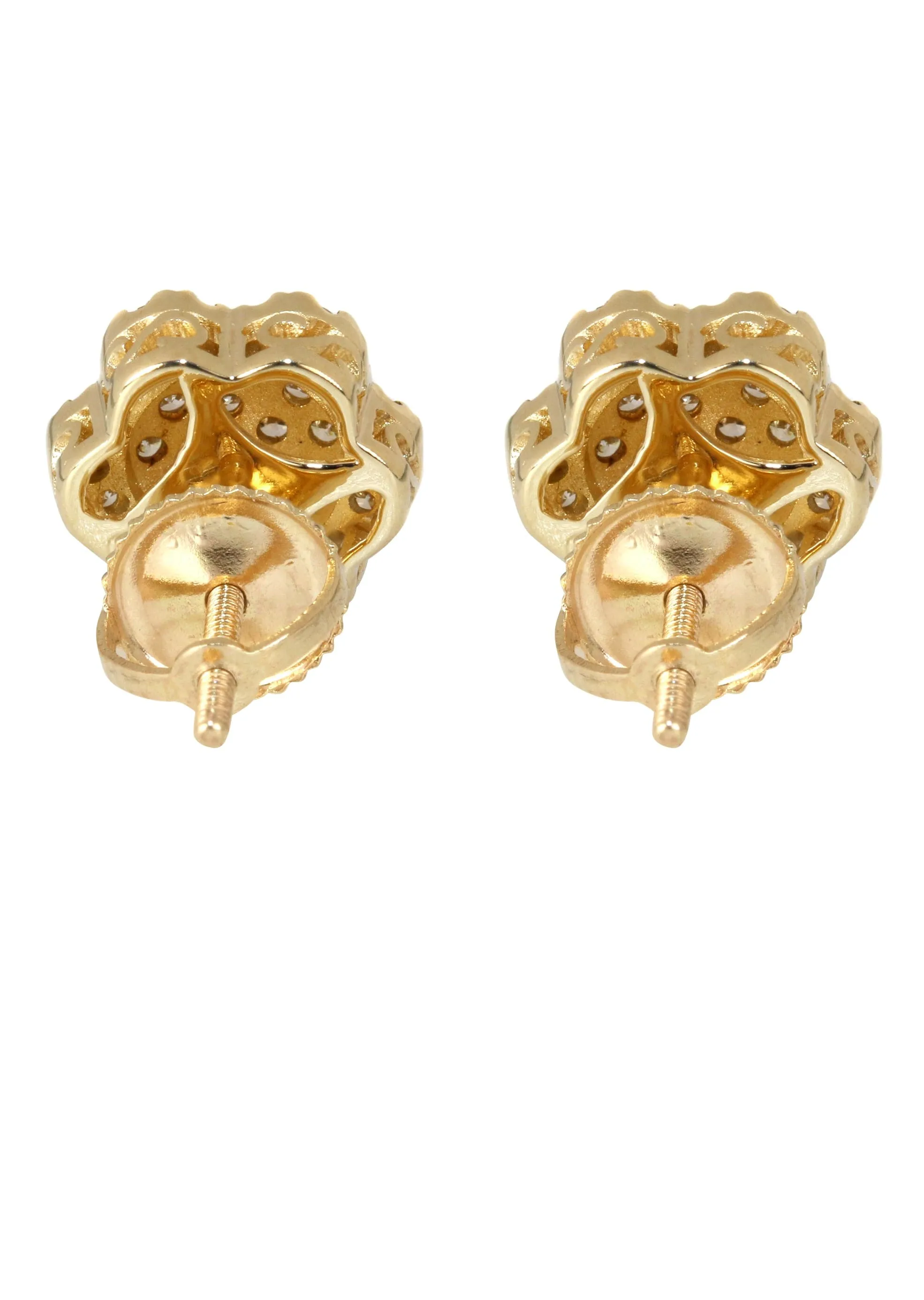 Mens Stud Diamond Earrings | 0.54 Carats 14K Yellow Gold