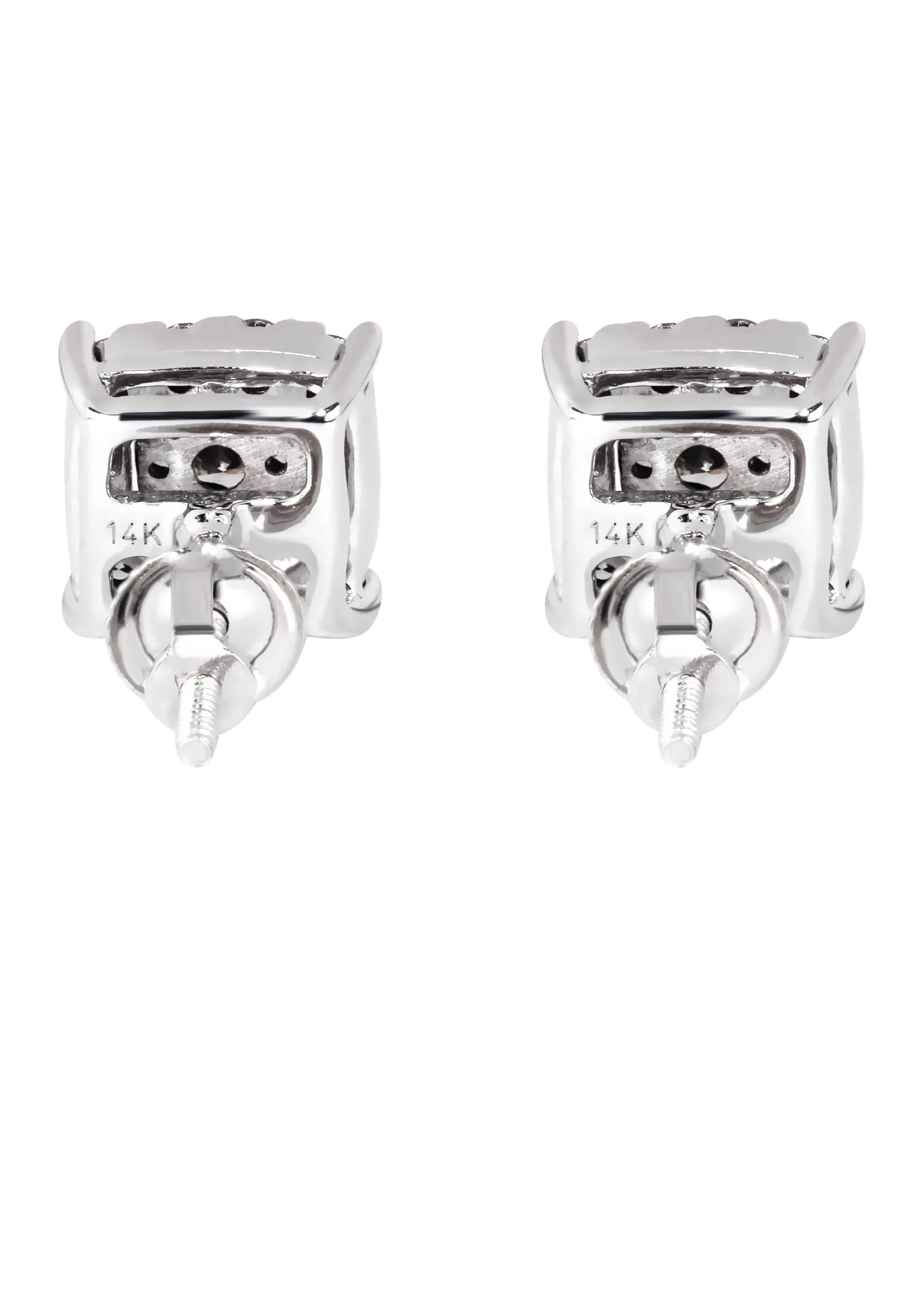 Mens Stud Diamond Earrings | 0.65 Carats 14K White Gold