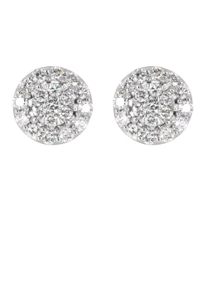 Mens Stud Diamond Earrings | 0.96 Carats 14K White Gold