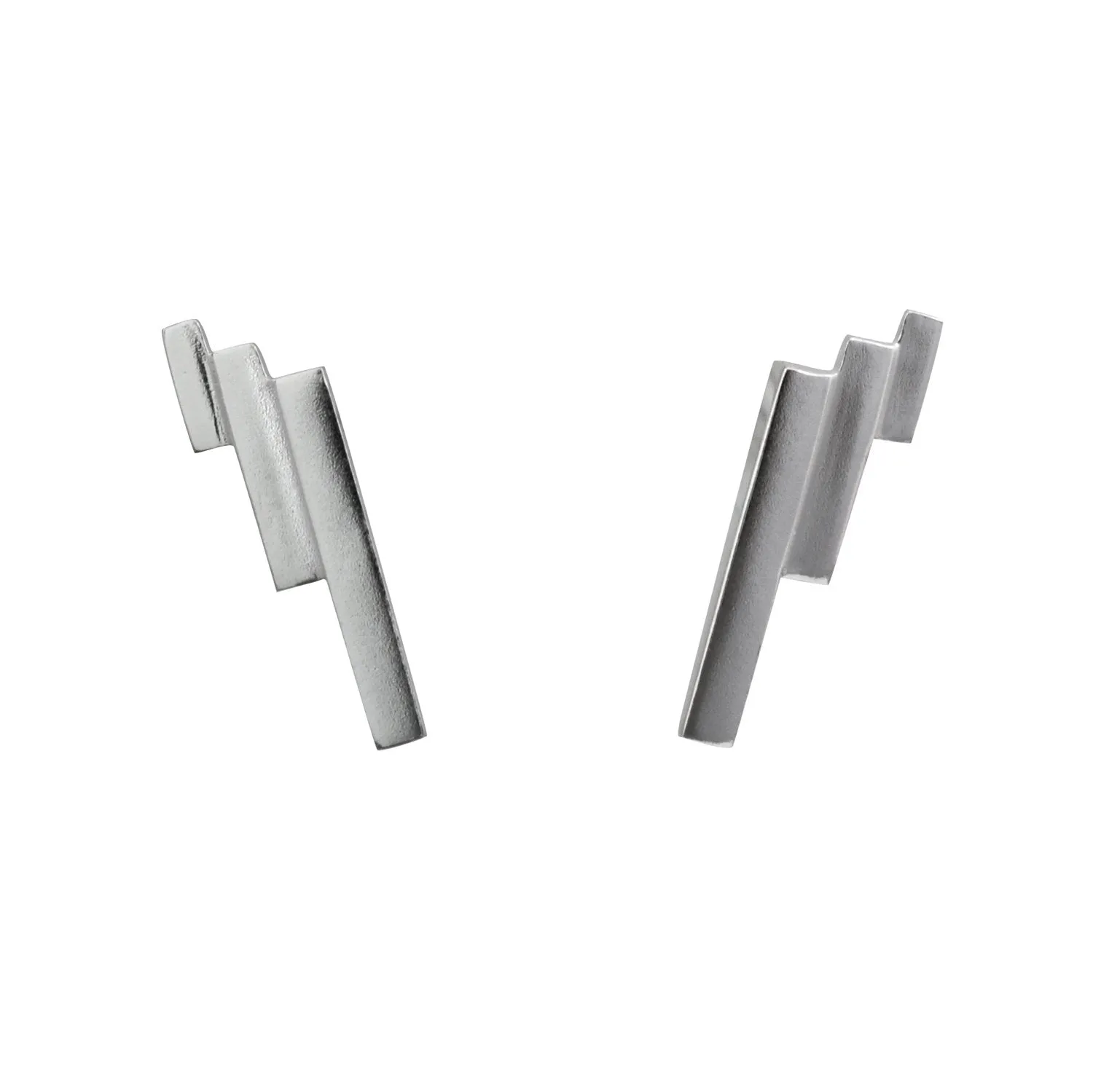 Metropolis Bar Stud Earrings Silver