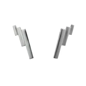 Metropolis Bar Stud Earrings Silver