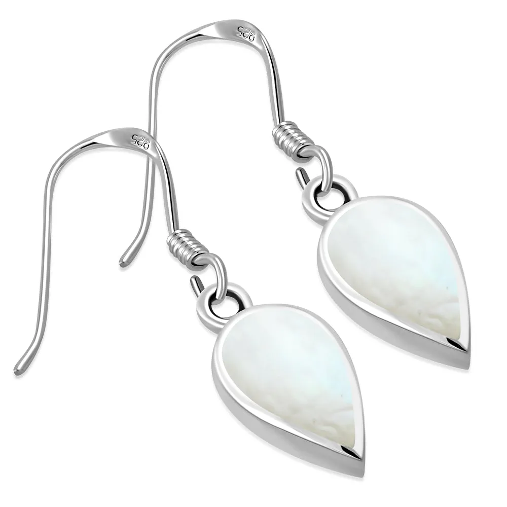 Mother of Pearl Pear/ Teardrop Sterling Silver Earrings