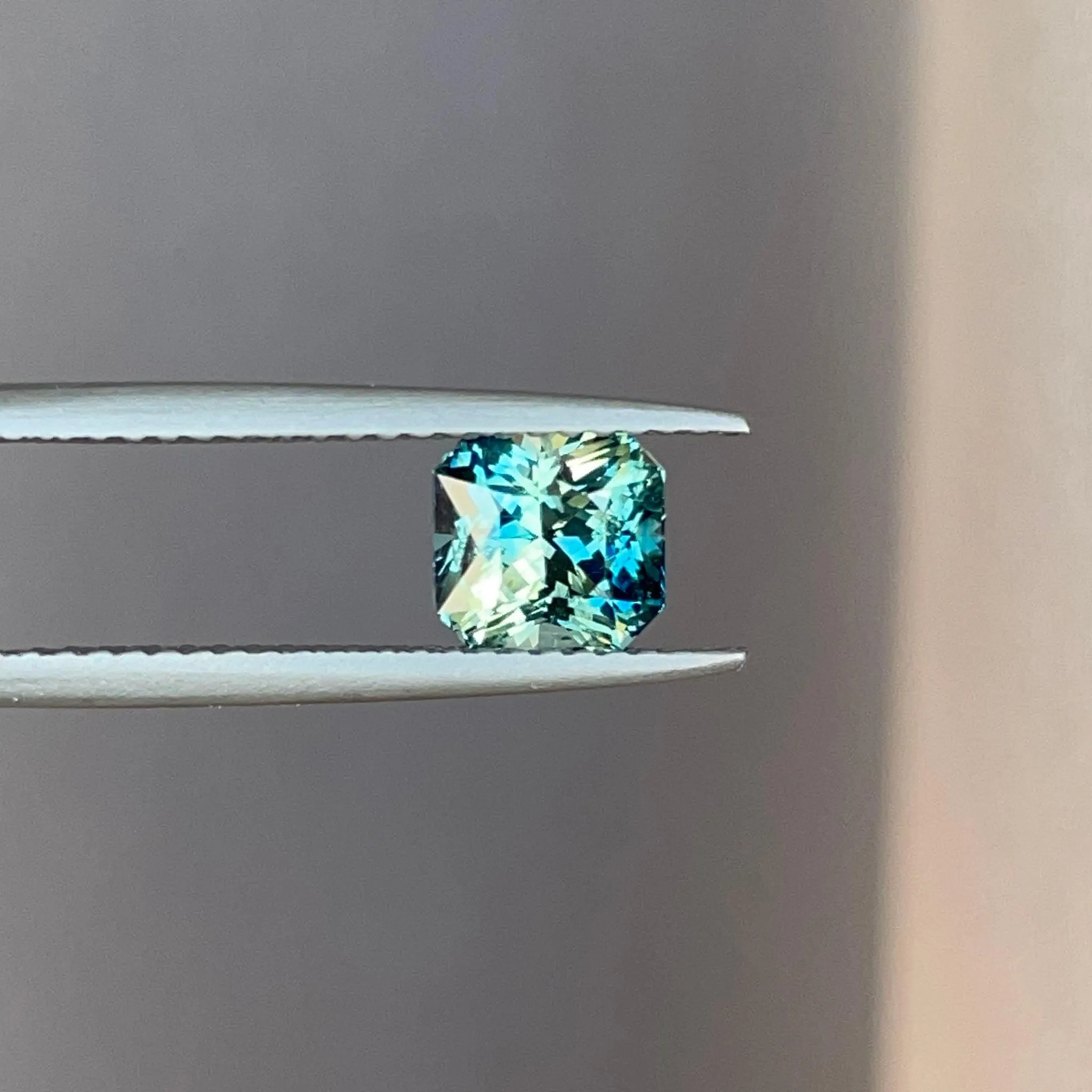 Natural Teal Sapphire 1.54 CT, Parti Sapphire, Radiant Green Sapphire, Engagement Rings, Wedding Rings, certified stone, Montana Sapphire