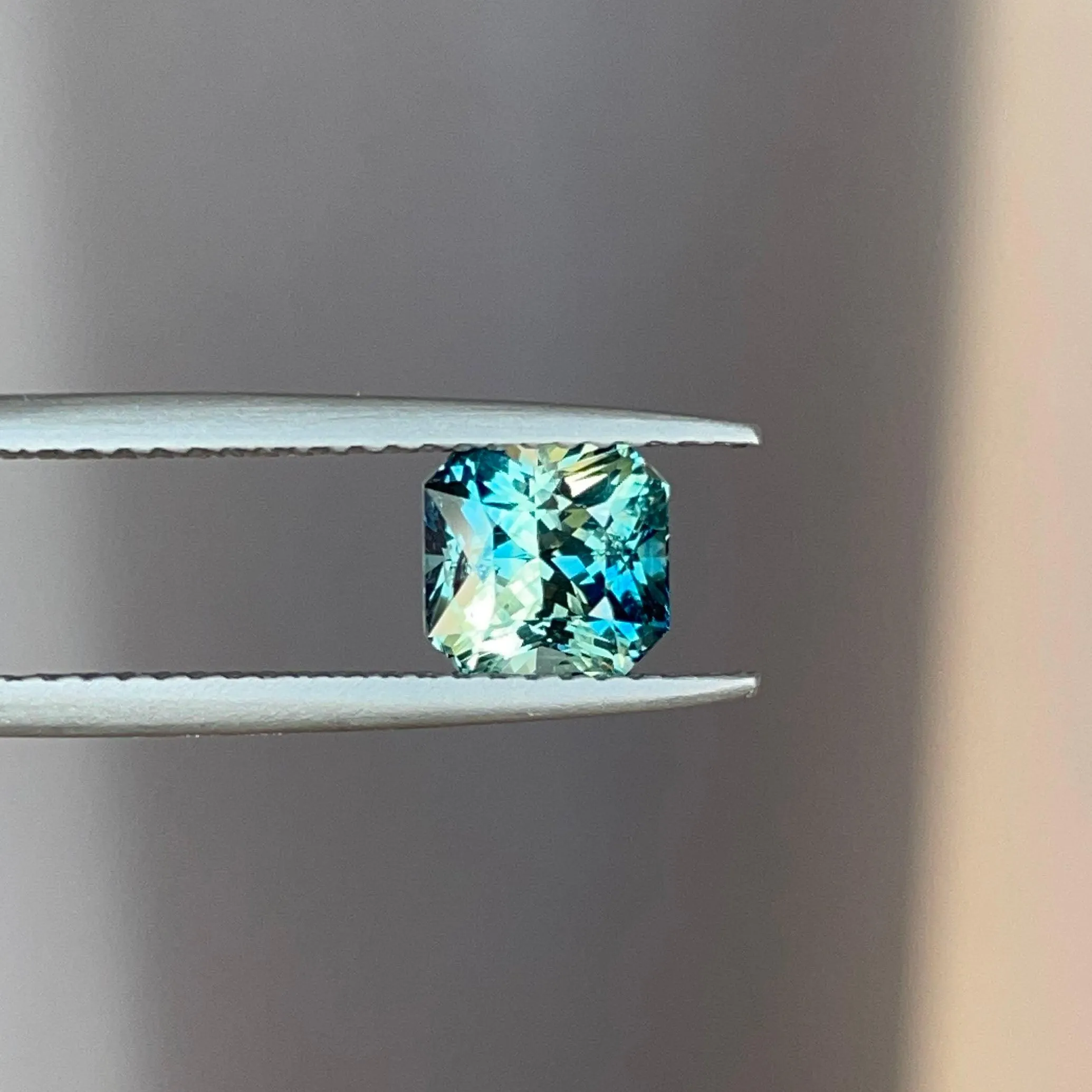 Natural Teal Sapphire 1.54 CT, Parti Sapphire, Radiant Green Sapphire, Engagement Rings, Wedding Rings, certified stone, Montana Sapphire