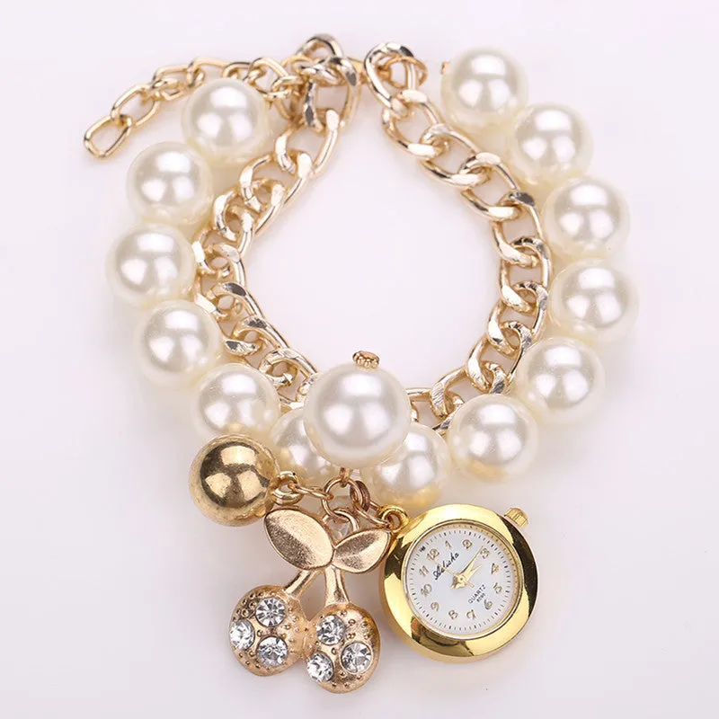 New Arrival Fashion Pearl Bracelet Watch Elegant Clover Chain Watch Women Watches Relogio Feminino Relojes Mujer