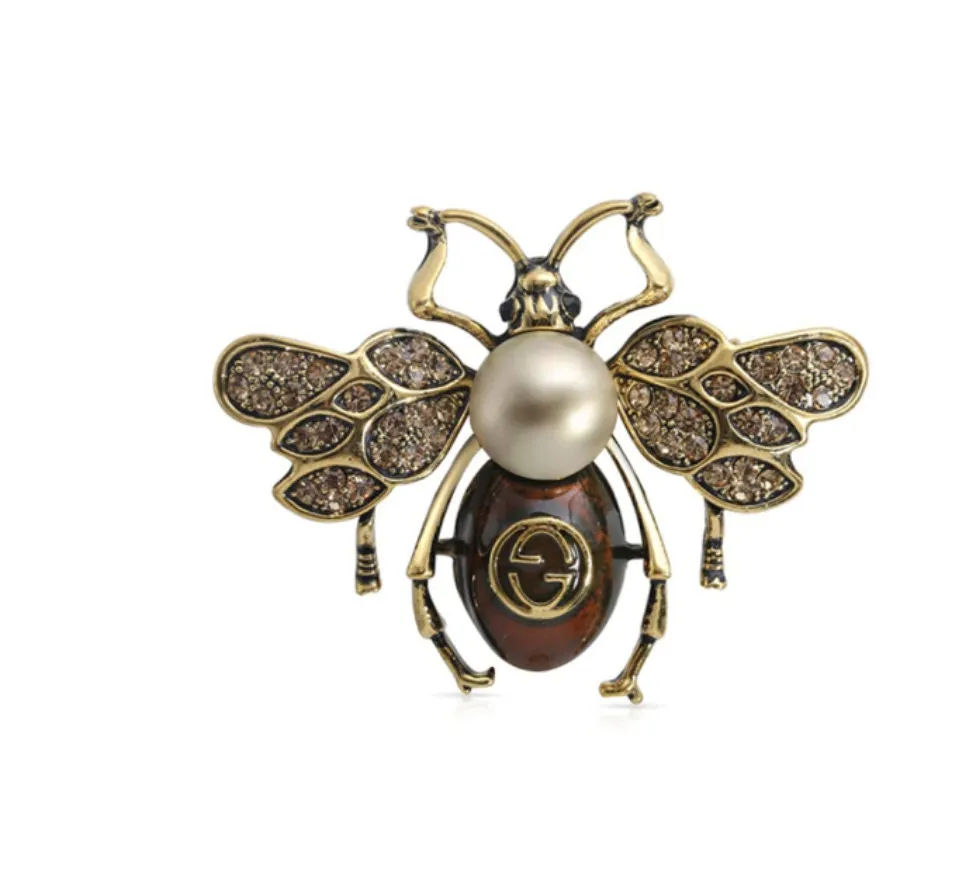 New Honey bee brooch vintage look broach gold silver plated designer pin Broach