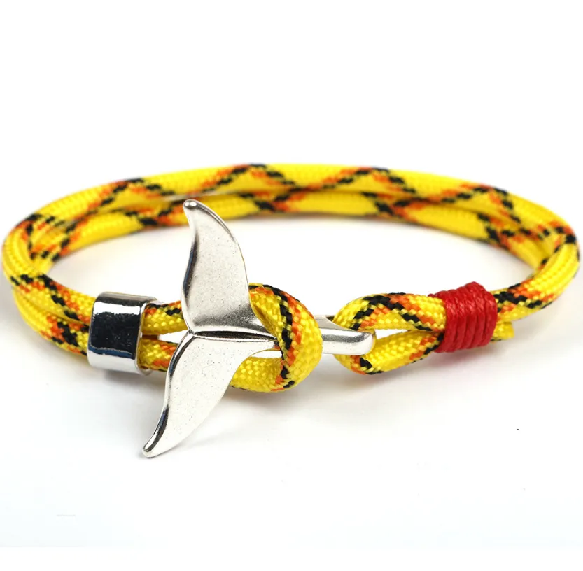 Nylon Paracord Rope Anchor whale tail umbrella rope handmade couple bracelet