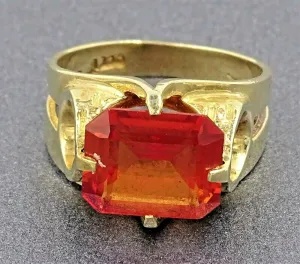 Orange Sapphire 9ct Yellow Gold Ring