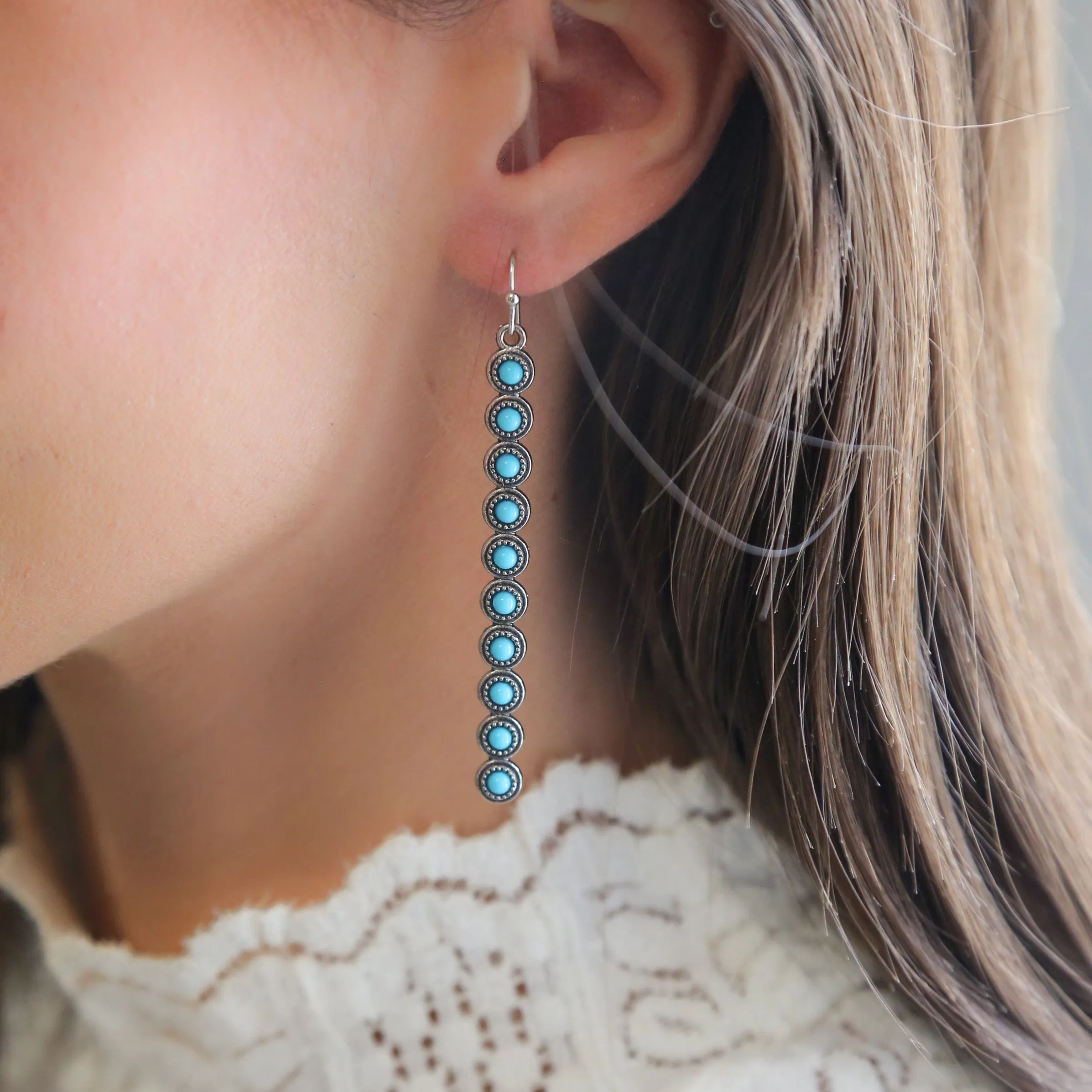 OUTLAW- Turquoise Earring Bohemian Western Design