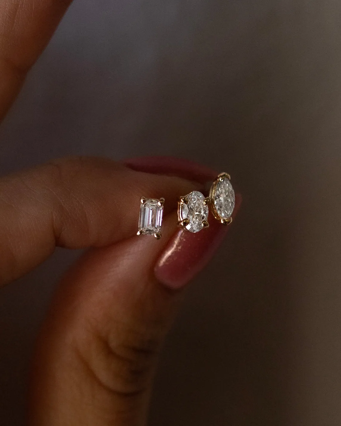 Oval Diamond Earrings