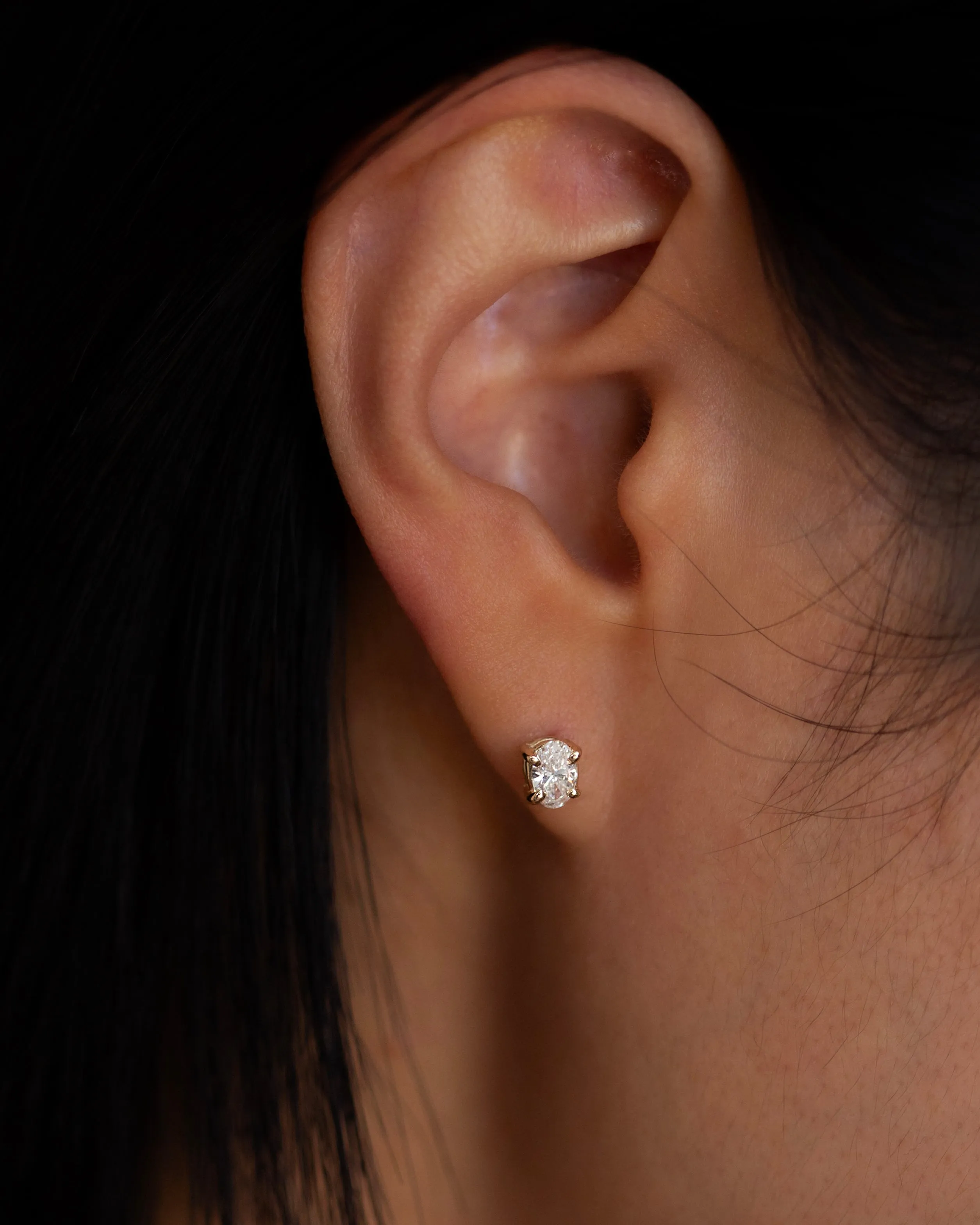 Oval Diamond Earrings