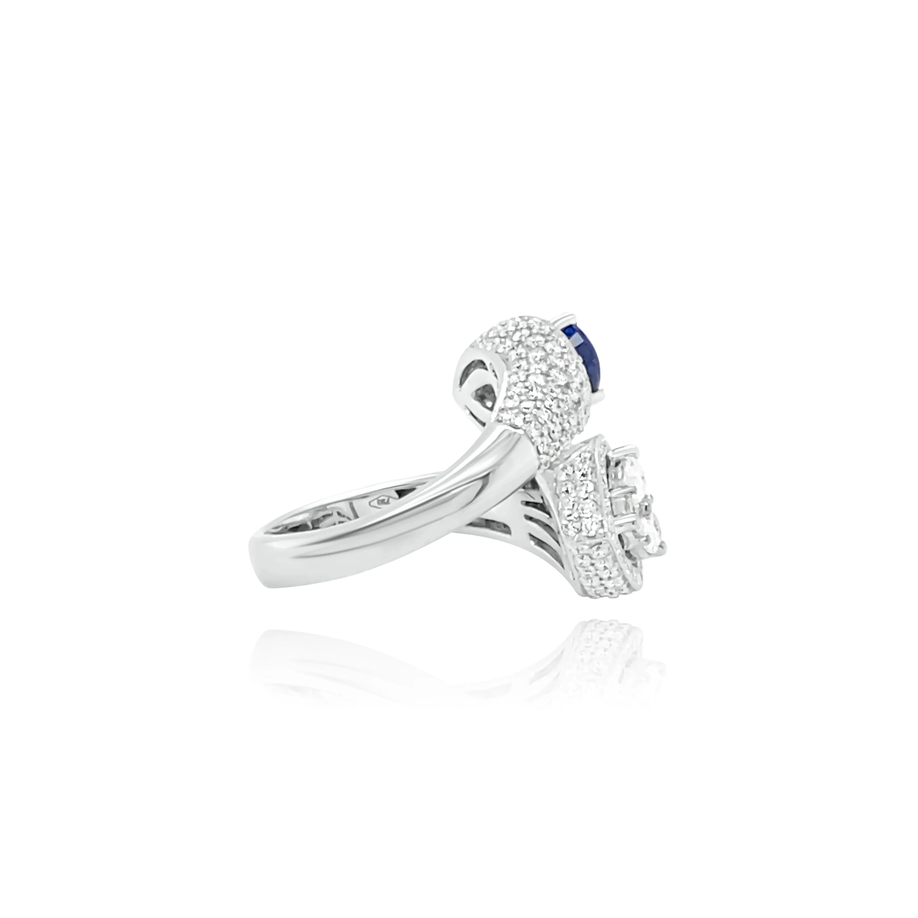 Pear Shape Sapphire & Diamonds "Magnificent " Ring