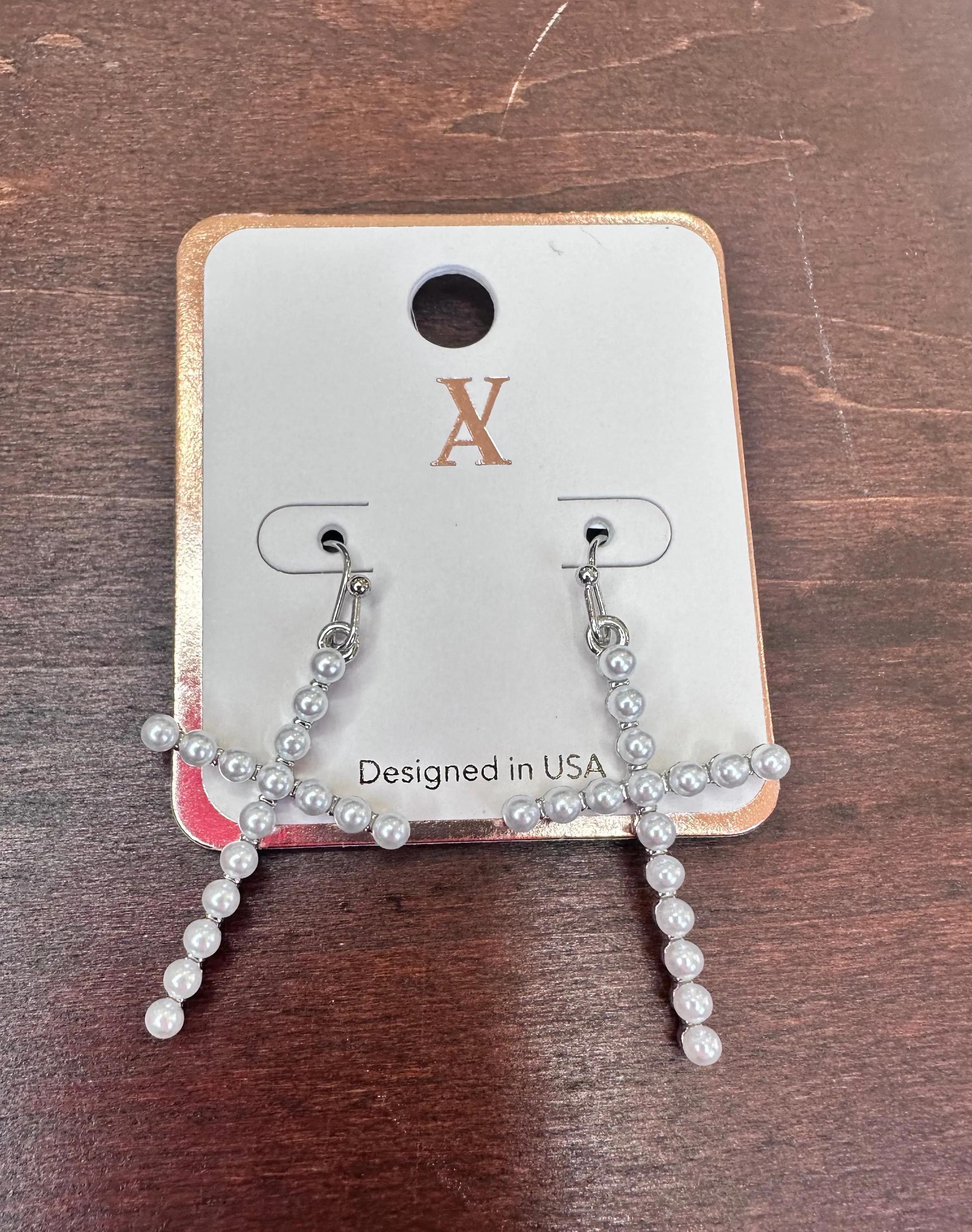 Pearl Cross Earrings