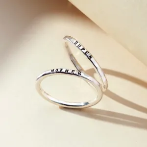 Personalised Pair of Stacker Rings