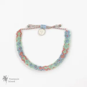 Pineapple Island - Leme Surf Bracelet, Braided Bracelet, by Pineapple Island : Pale Pink & Green