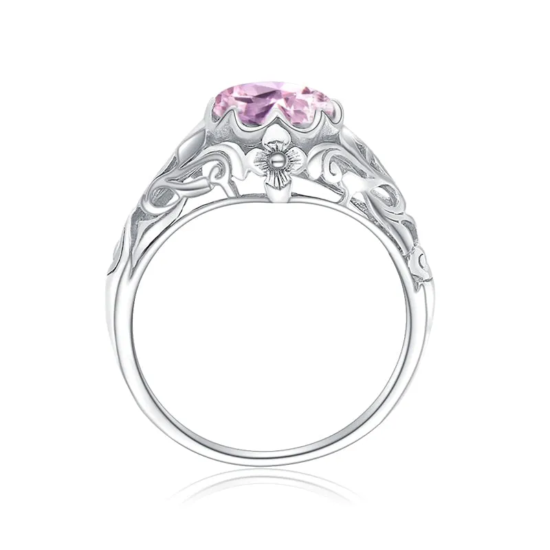 Pink Crystal Wedding Rings