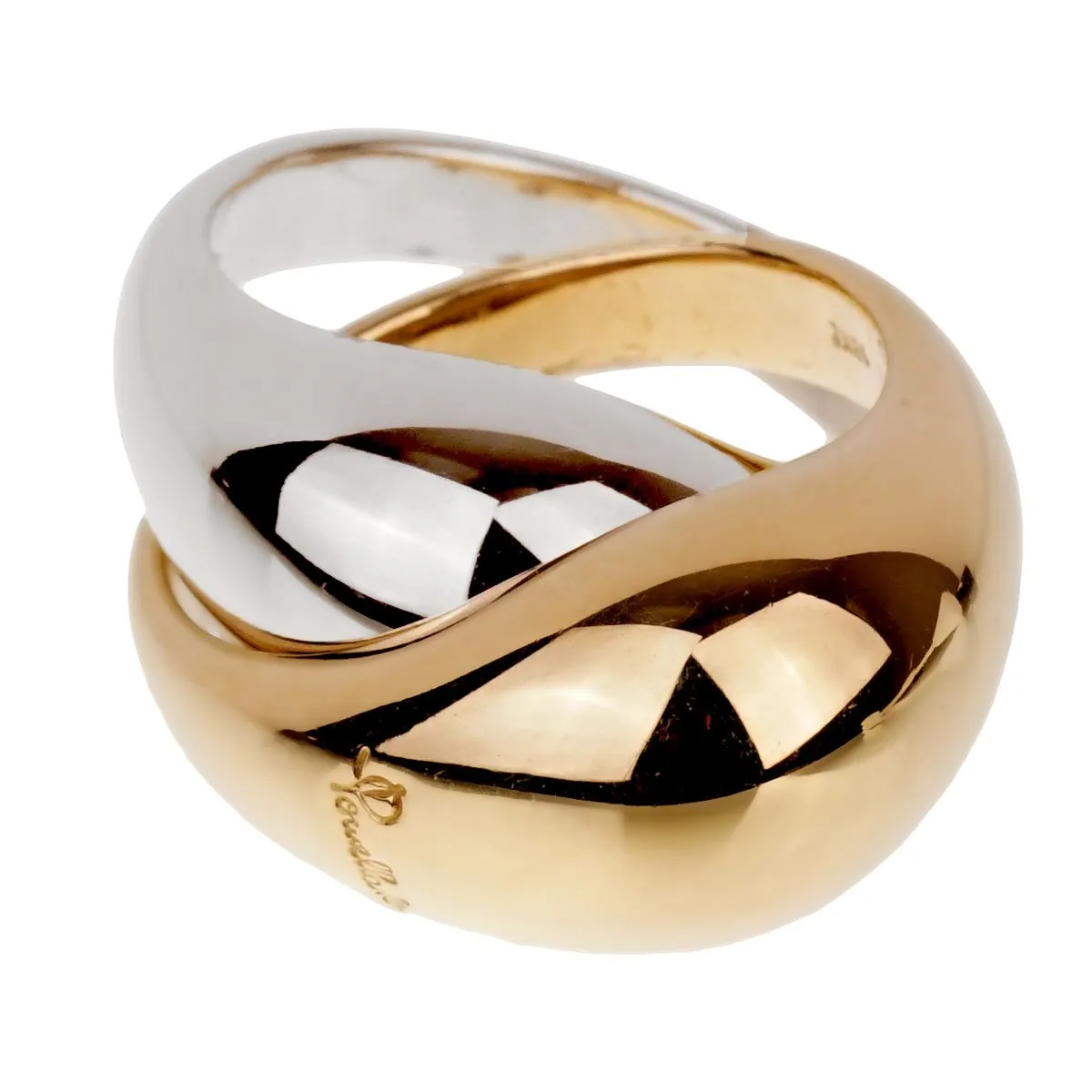 Pomellato White & Yellow Gold Cocktail Dome Ring