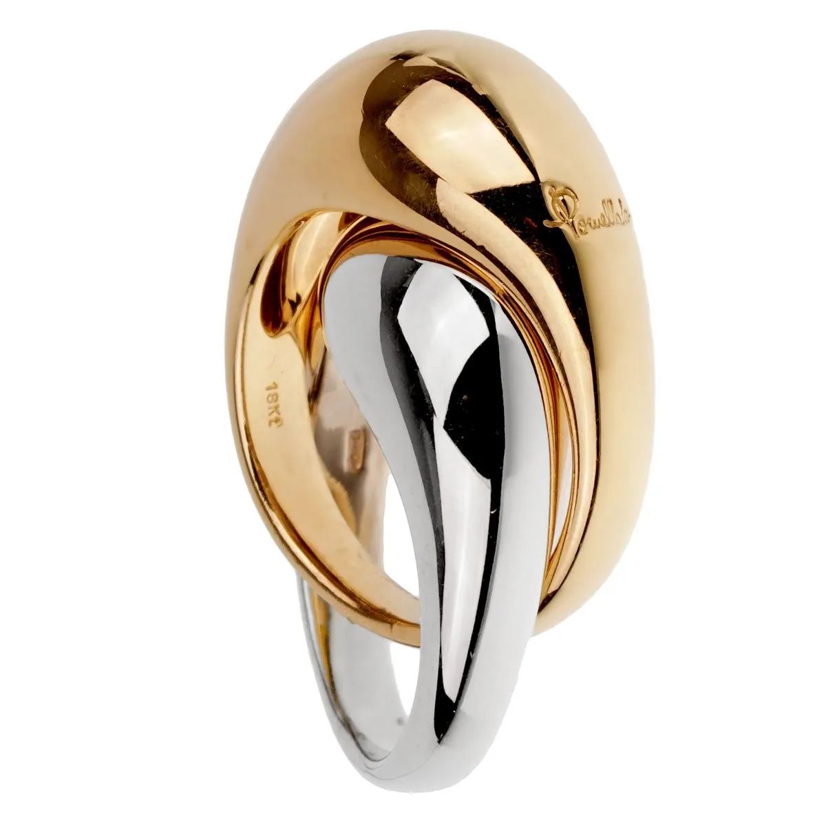 Pomellato White & Yellow Gold Cocktail Dome Ring