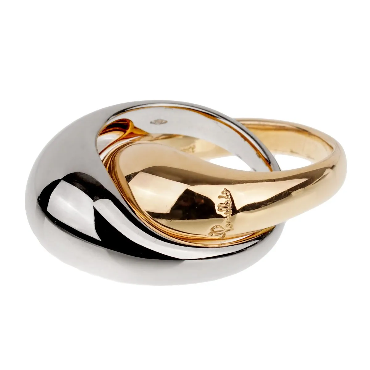 Pomellato White & Yellow Gold Cocktail Dome Ring