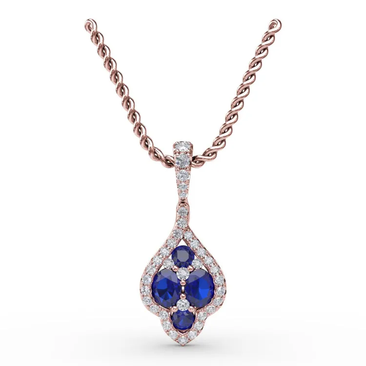 Precious Sapphire and Diamond Pendant