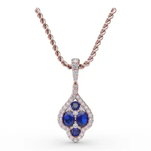 Precious Sapphire and Diamond Pendant