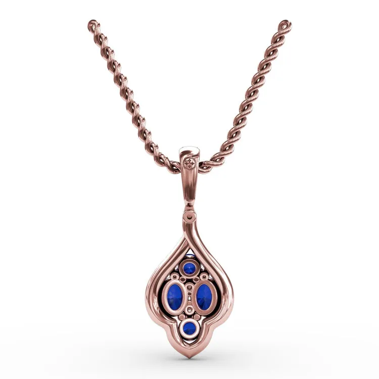 Precious Sapphire and Diamond Pendant