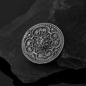 Premium Filigree Brooch, Silver