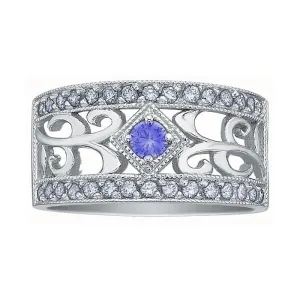 "Sapphira" Sapphire and Diamond Band