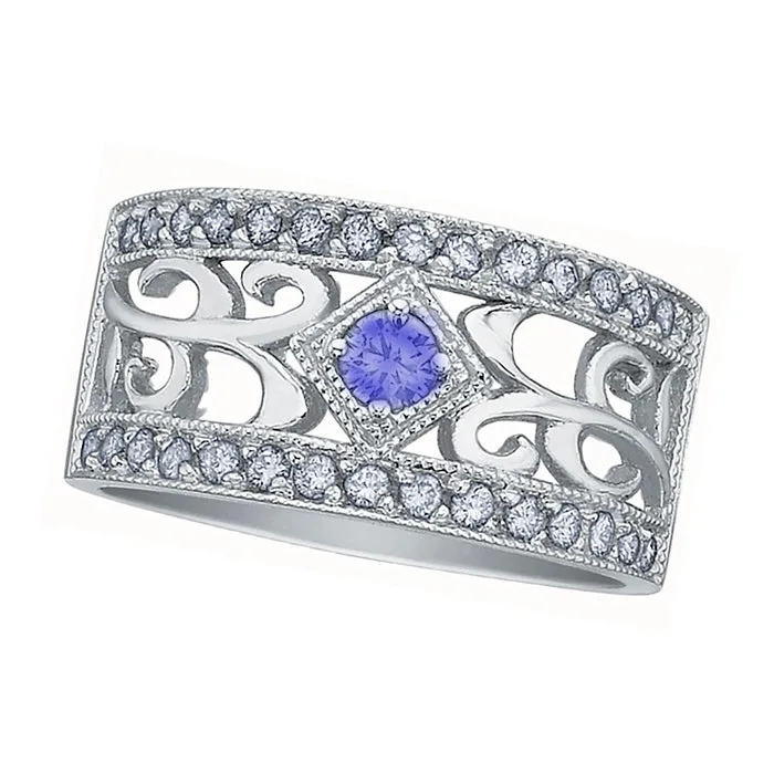 "Sapphira" Sapphire and Diamond Band