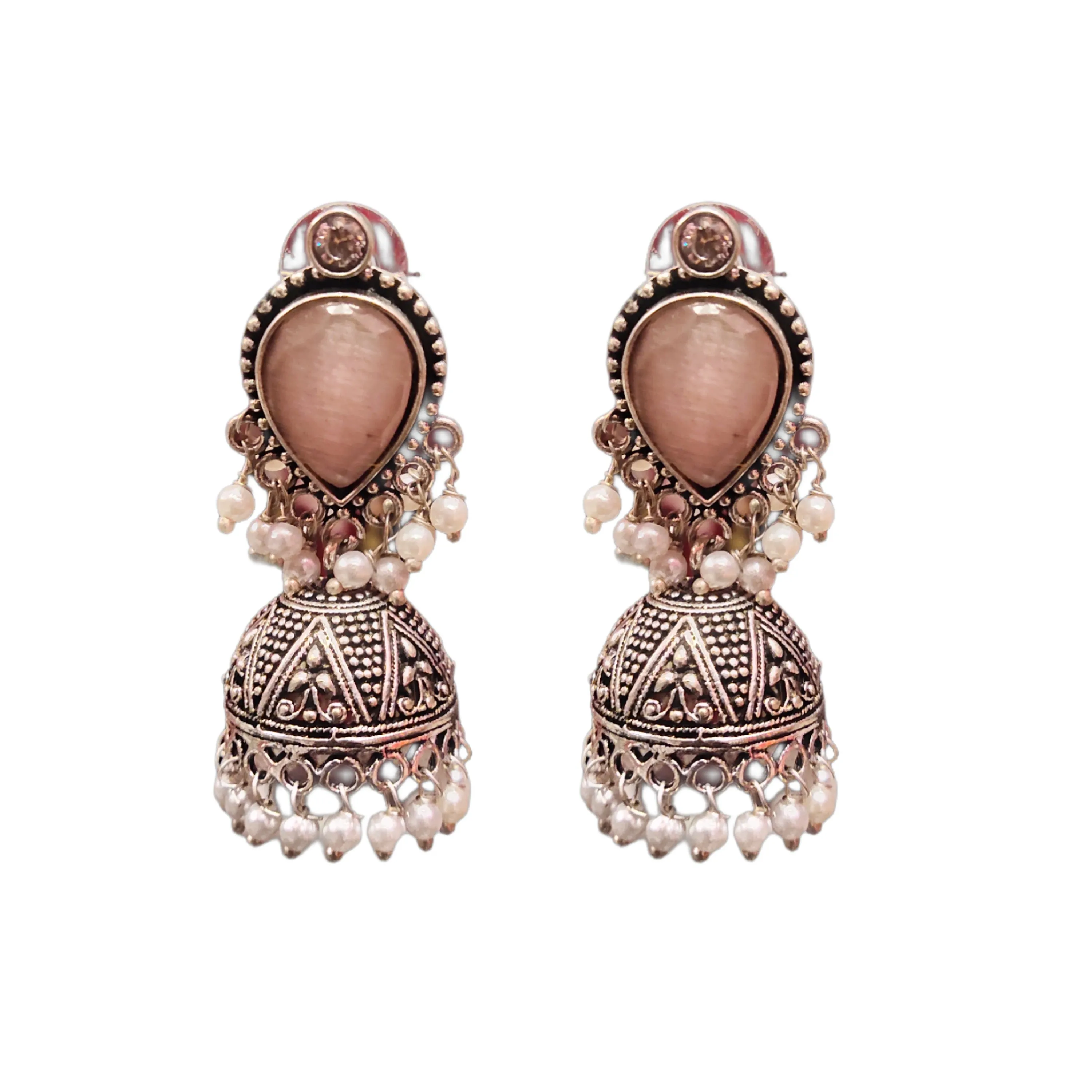 "Shimmering Elegance: Unveiling the Allure of Oxidized Jermon Silver Jhumka Earrings by Asp Fashion Jewellery"