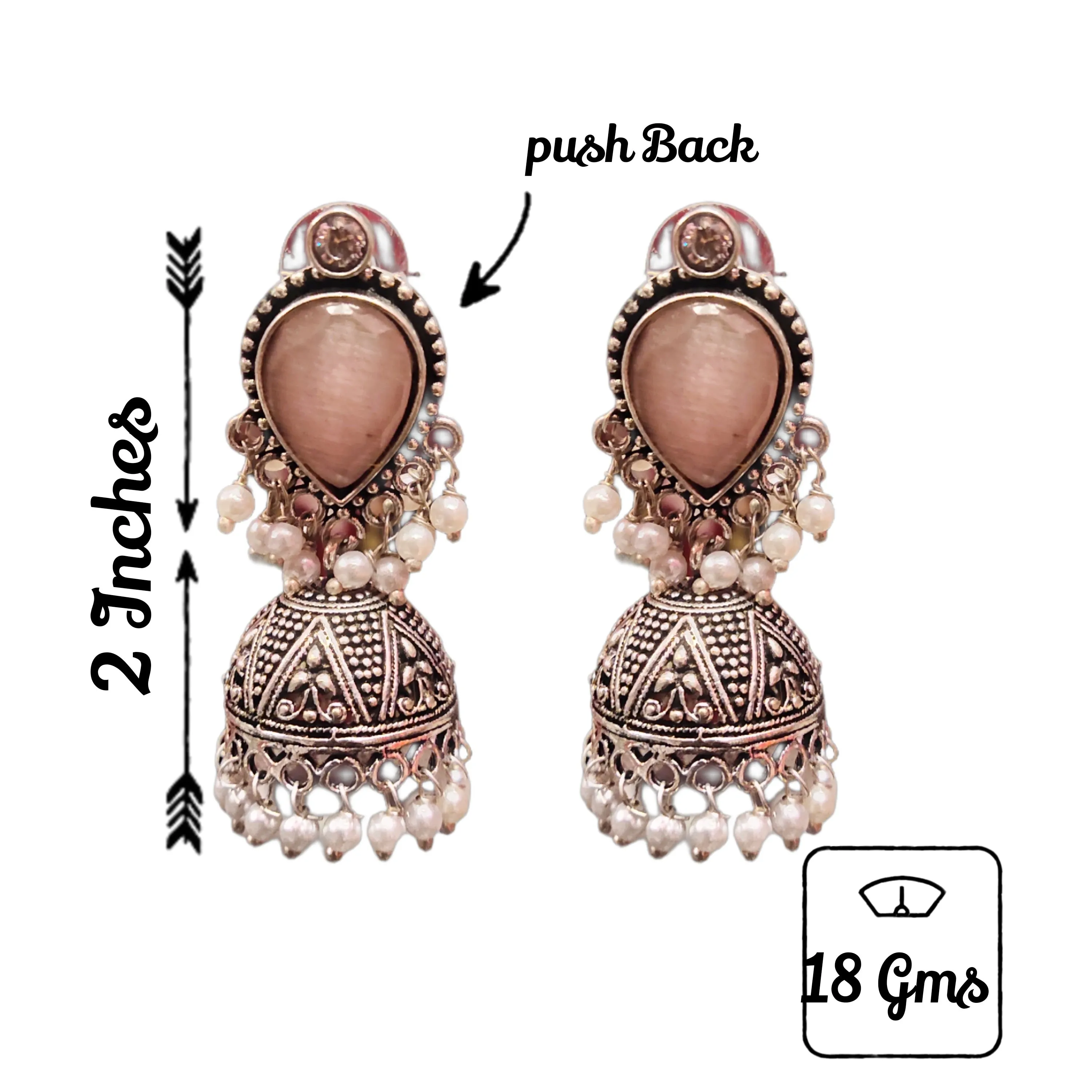 "Shimmering Elegance: Unveiling the Allure of Oxidized Jermon Silver Jhumka Earrings by Asp Fashion Jewellery"