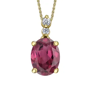 Rhodolite Garnet and Canadian Diamond Pendant