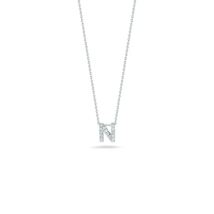 Roberto Coin Tiny Treasures Diamond Love Letter “N” Necklace