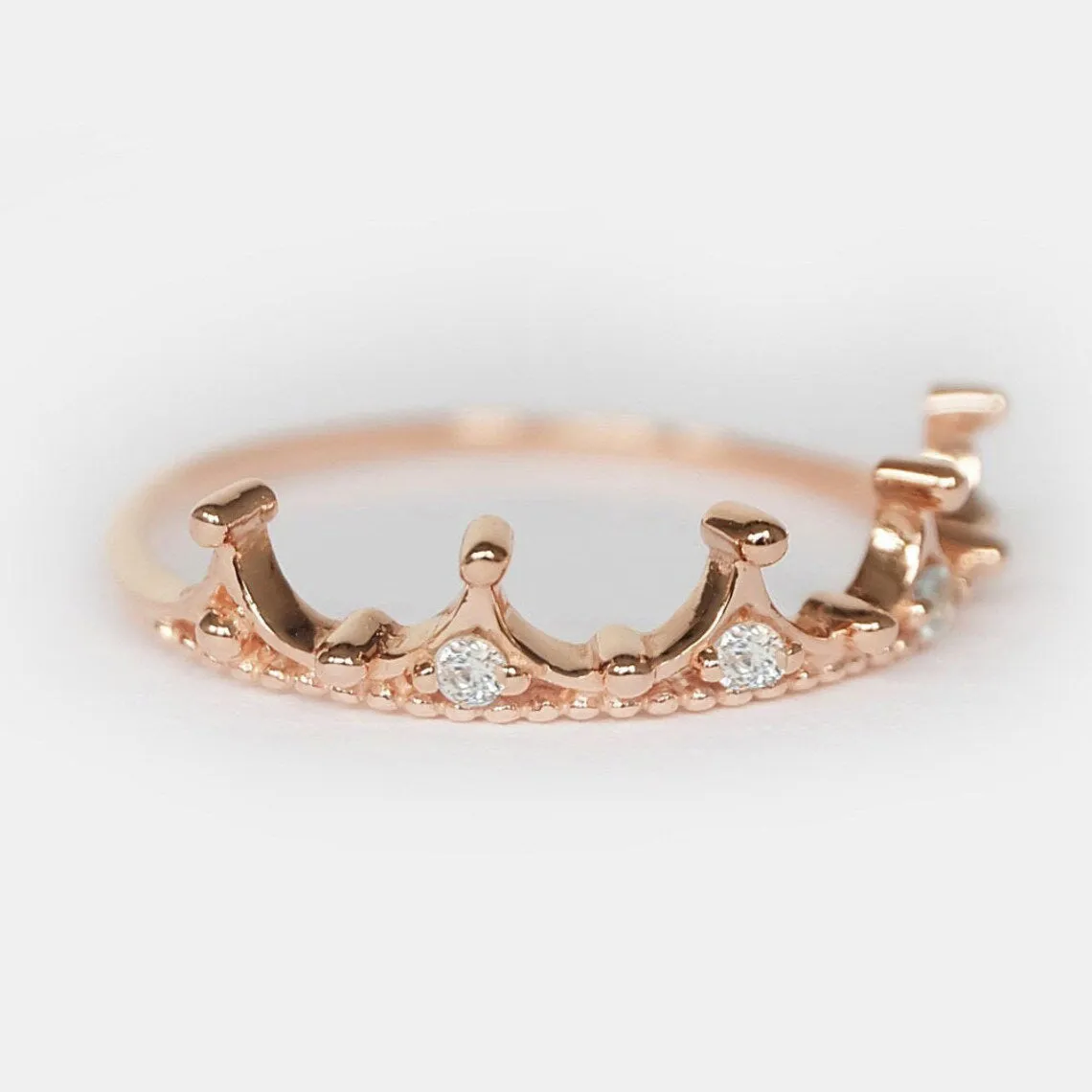 Royal Crown Ring - 14k Rose Gold Vermeil Ring - Princess Tiara Ring