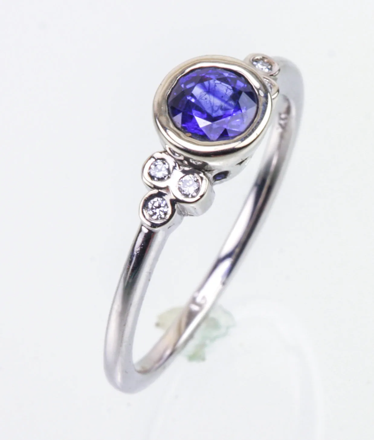 Sapphire and Diamond White Gold Ring