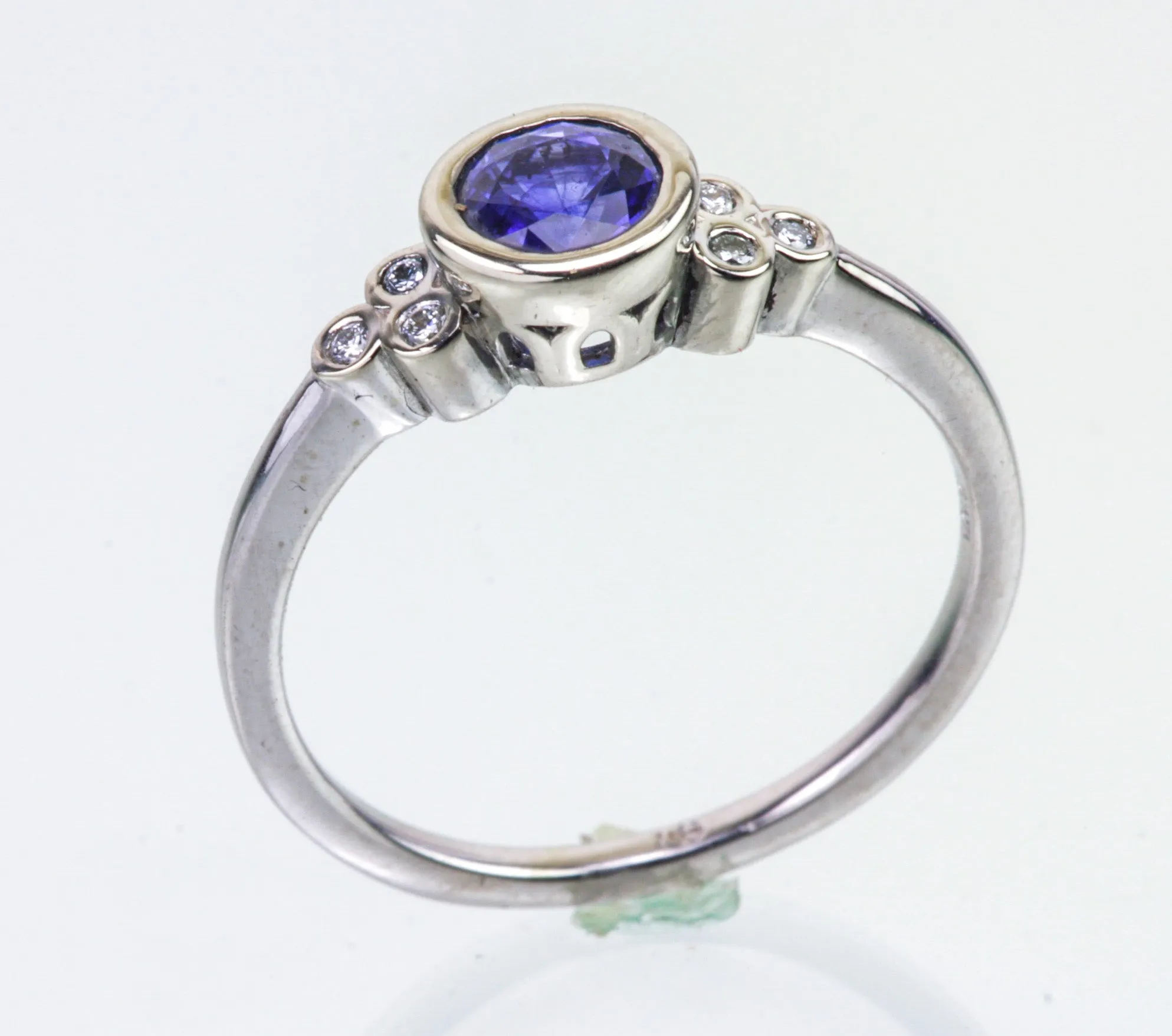 Sapphire and Diamond White Gold Ring