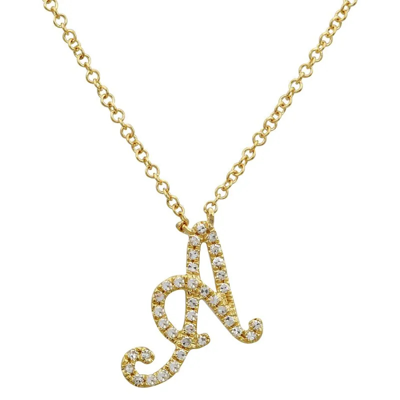 SCRIPT DIAMOND NITIAL NECKLACES