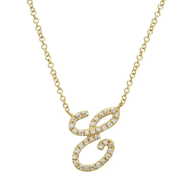 SCRIPT DIAMOND NITIAL NECKLACES