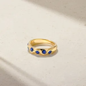 Sculpted Sapphire Wave Ring