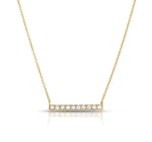 Secret Message Diamond Bar Necklace in Gold