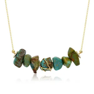 Seven Turquoise   Diamond Necklace